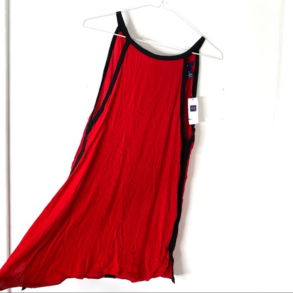 GAP Bold  Cut Out Red Black Mini Slip Dress NWT - Picture 3 of 5